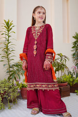 Shanzey Stitched 3 Piece Meethi Eid Formal Edit 1 Suit-SHK-3801-Maroon