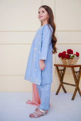 Shanzey Stitched 3 Piece Emb Cambric Edit Summer Suit-SHK-4603