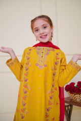 Shanzey Stitched 3 Piece Emb Cambric Edit Summer Suit-SHK-4604