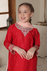 Nat Khat Guriya By Shanzey Stitched 3 Piece Cotton Suit-SHK-5601-Red