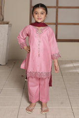 Nat Khat Guriya By Shanzey Stitched 3 Piece Cotton Suit-SHK-5604-Pink