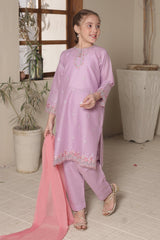 Nat Khat Guriya By Shanzey Stitched 3 Piece Cotton Suit-SHK-5607-Lilac