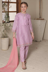 Nat Khat Guriya By Shanzey Stitched 3 Piece Cotton Suit-SHK-5607-Lilac