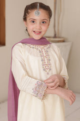 Nat Khat Guriya By Shanzey Stitched 3 Piece Cotton Suit-SHK-5609-Off White