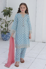 Shanzey Stitched Co Ords Emb Lawn With Chiffon Dupatta Suit-SHK-6101