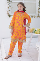 Shanzey Stitched Co Ords Emb Lawn With Chiffon Dupatta Suit-SHK-6104