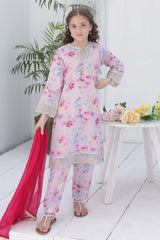 Shanzey Stitched Co Ords Emb Lawn With Chiffon Dupatta Suit-SHK-6105