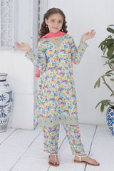 Shanzey Stitched Co Ords Emb Lawn With Chiffon Dupatta Suit-SHK-6106