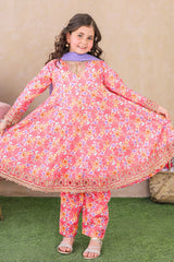 Shanzey Stitched 3 Piece Emb Kalidaar Frocks With Chiffon Dupatta Suit-SHK-6203