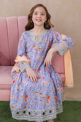 Shanzey Stitched 3 Piece Emb Kalidaar Frocks With Chiffon Dupatta Suit-SHK-6204