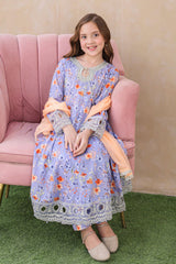 Shanzey Stitched 3 Piece Emb Kalidaar Frocks With Chiffon Dupatta Suit-SHK-6204