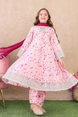 Shanzey Stitched 3 Piece Emb Kalidaar Frocks With Chiffon Dupatta Suit-SHK-6206