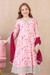 Shanzey Stitched 3 Piece Emb Kalidaar Frocks With Chiffon Dupatta Suit-SHK-6206