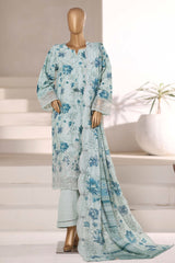 Signature By Sada Bahar Stitched 3 Piece Emb Khaddar Winter Suit-SK-532-Turquoise