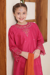 Nat Khat Guriya By Shanzey Stitched 3 Piece Cotton Suit-SHK-5606-Burgandi