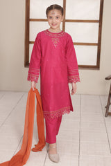 Nat Khat Guriya By Shanzey Stitched 3 Piece Cotton Suit-SHK-5606-Burgandi