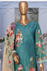 Bin Saeed Stitched 3 Piece Exclusive Printed Lawn Vol-02 Collection-SM-1351-Green