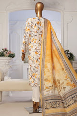 Bin Saeed Stitched 3 Piece Exclusive Printed Lawn Vol-05 Collection-SM-1849-Yellow