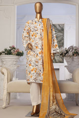Bin Saeed Stitched 3 Piece Exclusive Printed Lawn Vol-05 Collection-SM-1849-Yellow