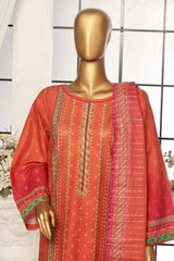 Bin Saeed Stitched 3 Piece Exclusive Printed Lawn Vol-05 Collection-SM-1617-Pink
