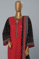 Bin Saeed Stitched 3 Piece Exclusive Printed Lawn Vol-08 Suit-SM-1162-Red