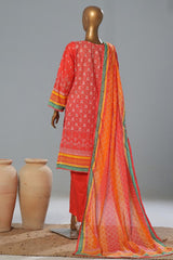 Bin Saeed Stitched 3 Piece Exclusive Printed Lawn Vol-08 Suit-SM-1165-Pink