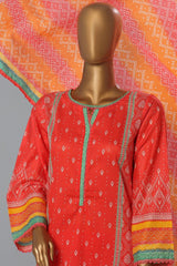 Bin Saeed Stitched 3 Piece Exclusive Printed Lawn Vol-08 Suit-SM-1165-Pink