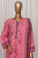 Bin Saeed Stitched 3 Piece Exclusive Printed Lawn Vol-02 Collection-SM-1332-Pink