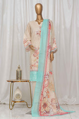 Bin Saeed Stitched 3 Piece Exclusive Printed Lawn Vol-04 Collection-SM-1336-Skin