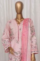 Bin Saeed Stitched 3 Piece Exclusive Printed Lawn Vol-02 Collection-SM-1337-Pink