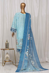 Bin Saeed Stitched 3 Piece Exclusive Printed Lawn Vol-02 Collection-SM-1345-Ferozi