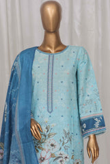 Bin Saeed Stitched 3 Piece Exclusive Printed Lawn Vol-02 Collection-SM-1345-Ferozi