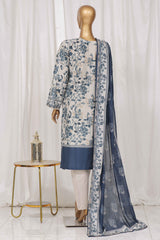 Bin Saeed Stitched 3 Piece Exclusive Printed Lawn Vol-03 Collection-SM-1348-Off White