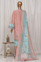 Bin Saeed Stitched 3 Piece Exclusive Printed Lawn Vol-03 Collection-SM-1349-Peach