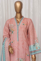 Bin Saeed Stitched 3 Piece Exclusive Printed Lawn Vol-03 Collection-SM-1349-Peach