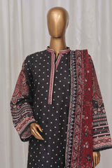Bin Saeed Stitched 3 Piece Exclusive Printed Lawn Vol-04 Collection-SM-1362-Black