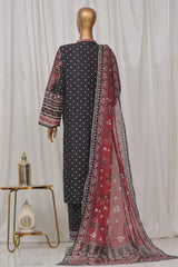 Bin Saeed Stitched 3 Piece Exclusive Printed Lawn Vol-04 Collection-SM-1362-Black