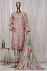 Bin Saeed Stitched 3 Piece Exclusive Printed Lawn Vol-05 Collection-SM-1365-Pink