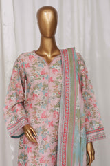 Bin Saeed Stitched 3 Piece Exclusive Printed Lawn Vol-05 Collection-SM-1365-Pink