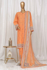 Bin Saeed Stitched 3 Piece Exclusive Printed Lawn Vol-04 Collection-SM-1366-Orange