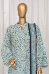Bin Saeed Stitched 3 Piece Exclusive Printed Lawn Vol-05 Collection-SM-1367-Grey