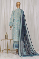 Bin Saeed Stitched 3 Piece Exclusive Printed Lawn Vol-05 Collection-SM-1367-Grey