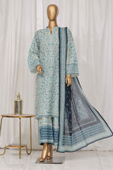 Bin Saeed Stitched 3 Piece Exclusive Printed Lawn Vol-05 Collection-SM-1367-Grey