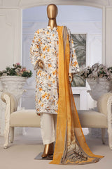 Bin Saeed Stitched 3 Piece Exclusive Printed Lawn Vol-02 Collection-SM-1368-Yellow