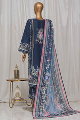 Bin Saeed Stitched 3 Piece Exclusive Printed Lawn Vol-03 Collection-SM-1370-Blue