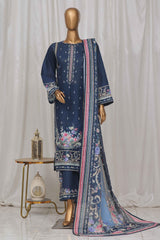 Bin Saeed Stitched 3 Piece Exclusive Printed Lawn Vol-03 Collection-SM-1370-Blue
