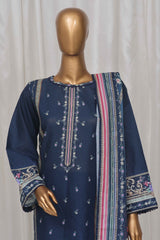 Bin Saeed Stitched 3 Piece Exclusive Printed Lawn Vol-03 Collection-SM-1370-Blue