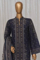 Bin Saeed Stitched 3 Piece Exclusive Printed Lawn Vol-04 Collection-SM-1372-Navy Blue