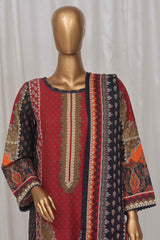 Bin Saeed Stitched 3 Piece Exclusive Printed Lawn Vol-04 Collection-SM-1374-Red