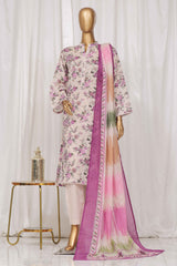 Bin Saeed Stitched 3 Piece Exclusive Printed Lawn Vol-04 Collection-SM-1376-Skin